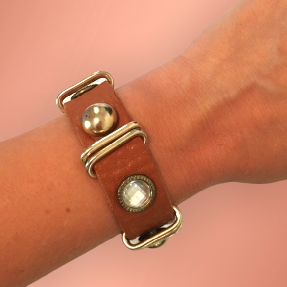 Vintage Jewelry - Leather Studded Bracelet